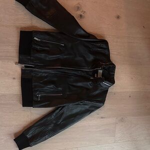 Michael Kors Sleek Black Leather Jacket